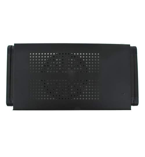 Masuta tip Suport Portabil pentru Laptop si Mouse, Cooler incorporat,  Picioare Pliabile si Unghi Reglabil, Culoare Negru