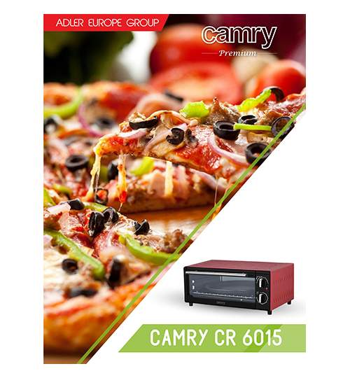 Cuptor Electric Camry, Ideal pentru Pizza, Putere 1300W, Timer si Reglaj Temperatura 100-230 Grade