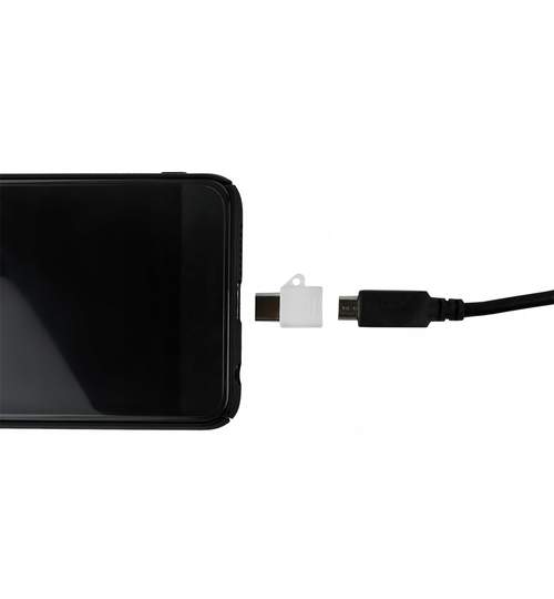 Adaptor Lightning de la Micro USB la USB-C 3.0 - 3.1, culoare Alb
