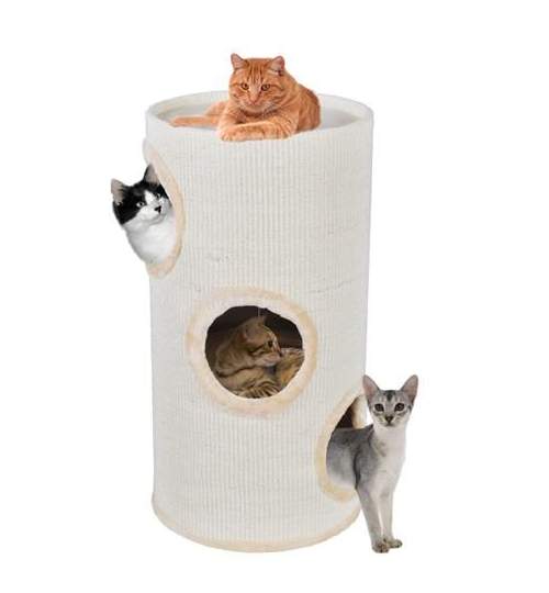 Ansamblu de joaca pentru pisici tip tub 70cm, culoare Bej