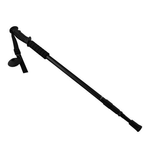 Bat telescopic pentru drumetii - trekking - din aluminiu cu inaltime reglabila pana la 140cm, culoare Negru