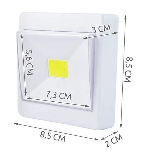 Lampa Led portabila cu comutator tip intrerupator, dimensiuni 8.5x8.5x3cm