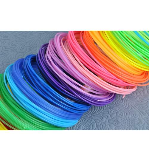 Set 30 rezerve filament multicolor pentru creioane 3D, lungime 5m