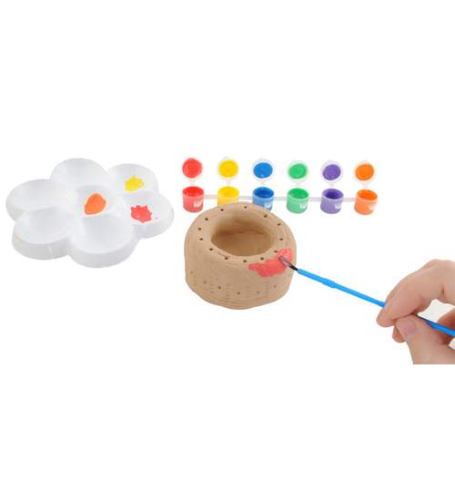 Set creativ de olarit Roata Olarului pentru copii + vopsele, pensule, lut si alte accesorii