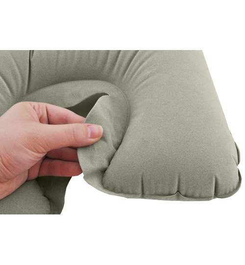 Suport Perna gonflabila confortabila pentru calatorii, culoare Gri, dimensiuni 31x32cm