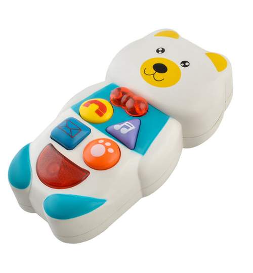 Telefon interactiv, educational pentru copii cu butoane care emit diverse melodii, forma Ursulet