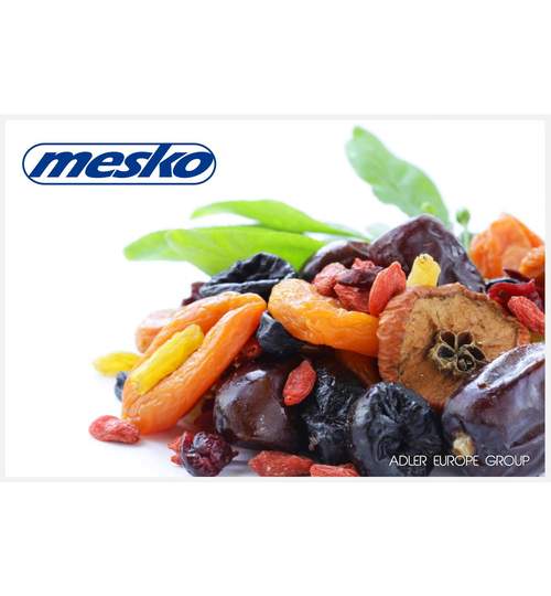 Deshidrator Mesko pentru Ciuperci, Fructe, Legume sau Ierburi, Putere 550W, 2 Trepte, 5 Site Nivele