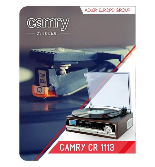 Player tip Pick-Up Retro Camry cu Radio FM/AM, Ceas, Alarma, Ecran LCD, AUX