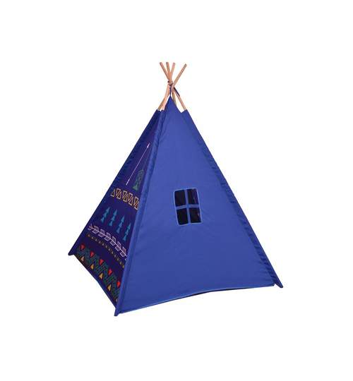 Cort de Joaca pentru Copii tip Coliba Indian, Exterior sau Interior, Culoare Albastru