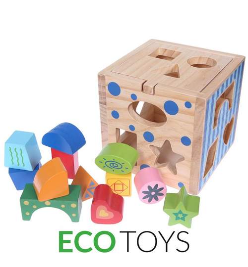 Set Joc Cub Educational de Sortare si Recunoastere Forme pentru Copii, Dimensiuni 15x15cm