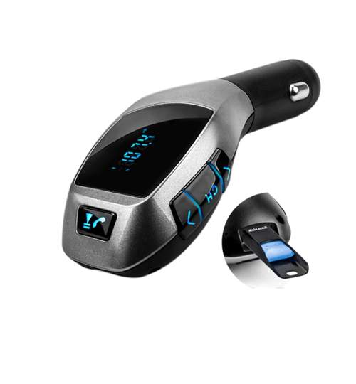 Modulator FM Auto MP3 Bluetooth cu Radio FM, Card SD, AUX, Microfon si Afisaj LED + Telecomanda