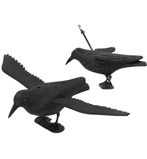 Corb Cioara cu Aripile Intinse Artificiala Decorativa pentru Alungarea Porumbeilor sau a Altor Pasari Nedorite
