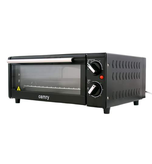 Cuptor Electric Camry, Ideal pentru Pizza, Putere 1300W, Timer si Reglaj Temperatura 100-230 Grade, Culoare Rosu