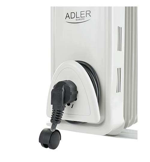 Radiator Calorifer Electric cu Ulei Adler, 11 Elementi, Putere 2500W, Termostat Reglabil si Protectie la Supraincalzire