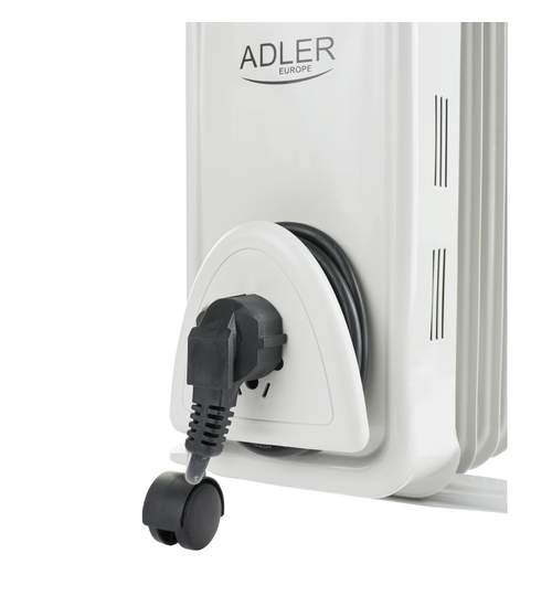 Radiator Calorifer Electric cu Ulei Adler, 7 Elementi, Putere 1500W, Termostat Reglabil si Protectie la Supraincalzire
