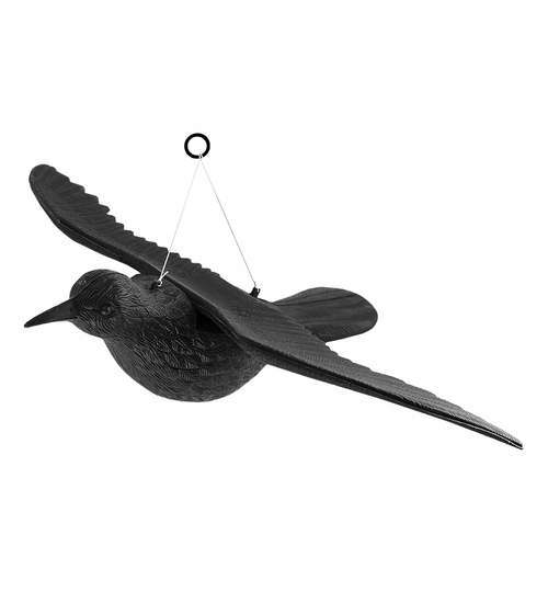 Corb Cioara Artificiala cu Aripile Intinse in Zbor Decorativa pentru Alungarea Porumbeilor sau a Altor Pasari Nedorite