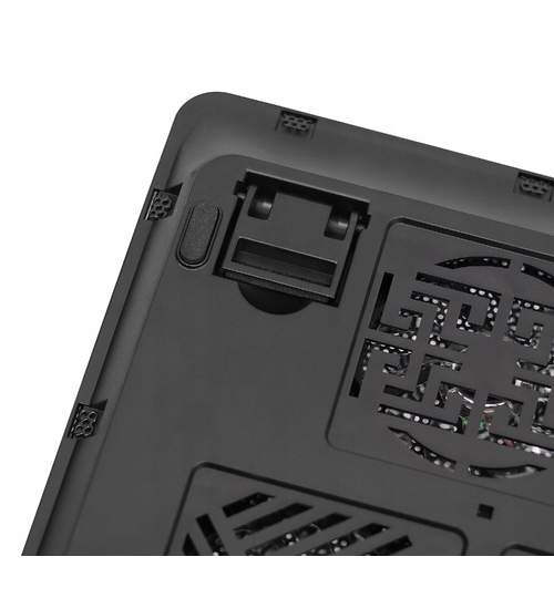 Stand Suport Ventilator Cooler Iluminat pentru Laptop intre 12-17 Inch, Alimentare USB