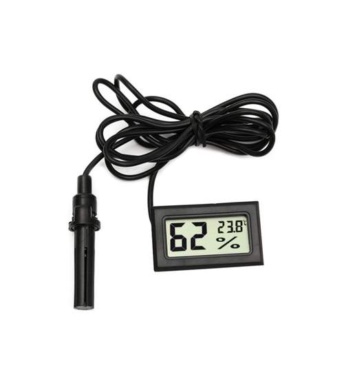 Termometru Electronic Multifunctional pentru Acvariu cu Afisaj LCD, Culoare Negru
