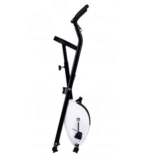 Bicicleta pentru Fitness Reglabila, Pliabila cu Afisaj LCD Diferite Valori, Capacitate 120kg, Culoare Negru/Alb