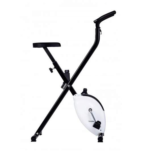 Bicicleta pentru Fitness Reglabila, Pliabila cu Afisaj LCD Diferite Valori, Capacitate 120kg, Culoare Negru/Alb