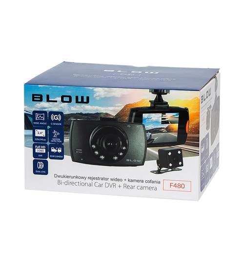 Camera Video Auto DVR Blow BlackBox, Inregistrare Trafic Full HD, Display 2.4 inch, SDHC, mini-USB, Microfon si Difuzor Incorporat