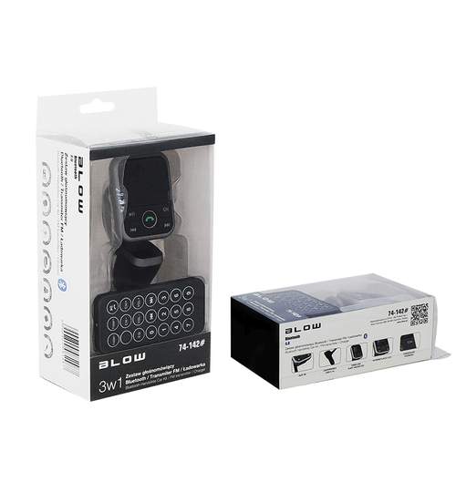 Modulator FM Auto Blow cu Afisaj LCD, Bluetooth, USB, AUX, Telecomanda, Card SD