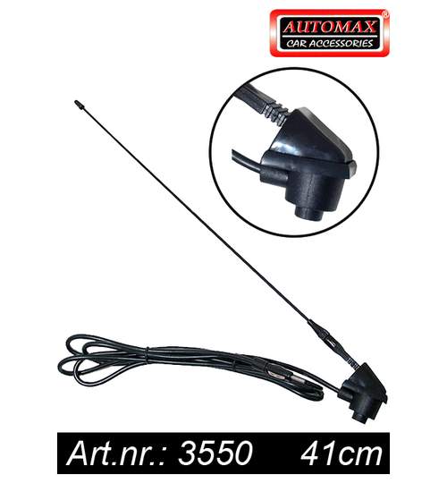 Antena auto Automax neagra 41 cm , 12V Kft Auto