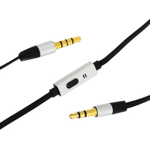Cablu audio Aux cu microfon integrat, jack 3.5 mm, cablu 120cm, Carpoint Kft Auto
