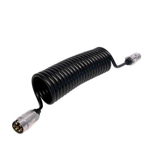 Cablu electric curent Carpoint flexibil pentru remorca cu 7 pini cu fisa metalica si conectie pt lampa ceata Kft Auto