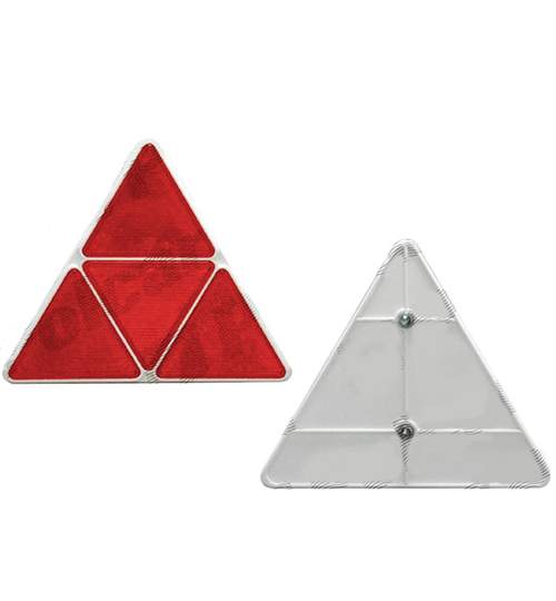 Catadioptru reflectorizant triunghi BestAutoVest cu 4 triunghiuri rosii, fixare cu surub, inaltime 150 mm , 1 buc. Kft Auto