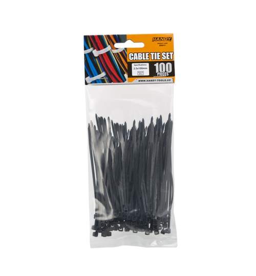 Coliere de plastic 100x2,5mm , fasete 100 buc. culoare negru Kft Auto