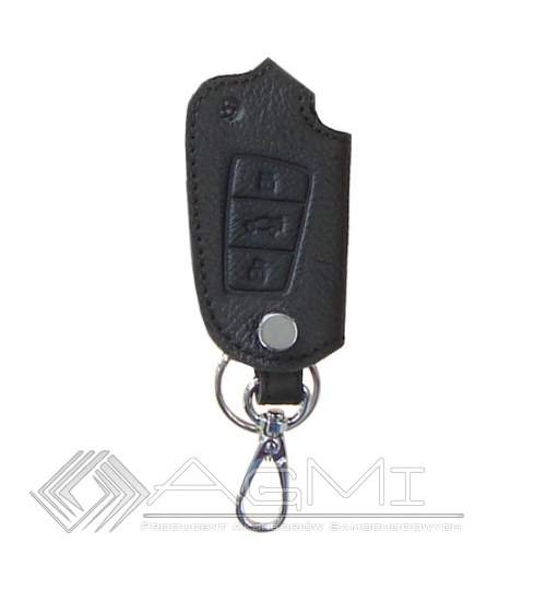 Husa cheie din piele pentru Audi A2 A3 A4 A5 A8, cusatura neagra , pentru cheie cu 3 butoane Kft Auto