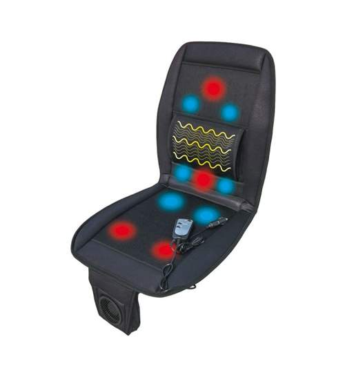Husa scaun auto cu masaj ventilatie si incalzire, 12V, reglaj telecomanda Kft Auto