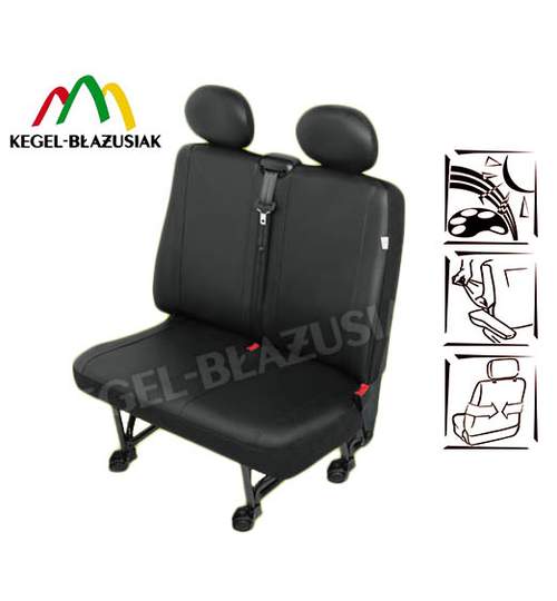 Huse scaun bancheta auto cu 2 locuri din imitatie de piele M size pentru Citroen Jumpy Fiat Scudo Mercedes Vito Peugeot Expert Vw T4 T5 Kft Auto