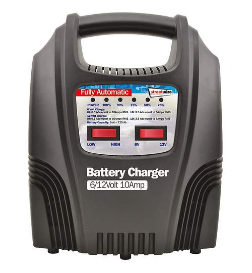Incarcator acumulator auto automat marca Streetwize 6/ 12V 10Amp redresor cu led nivel incarcare a bateriei Kft Auto