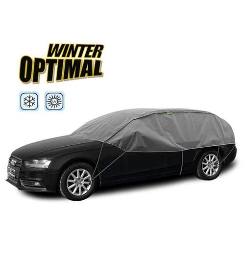 Semi prelata auto Winter Optimal L-XL Hatchback Combi pentru protectie inghet si soare, l=295-320cm, h=75cm Kft Auto