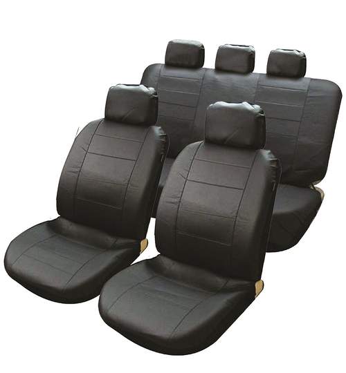 Huse scaunee auto imitatie piele Streetwize Leather Look , culoare negru, set fata si spate Kft Auto