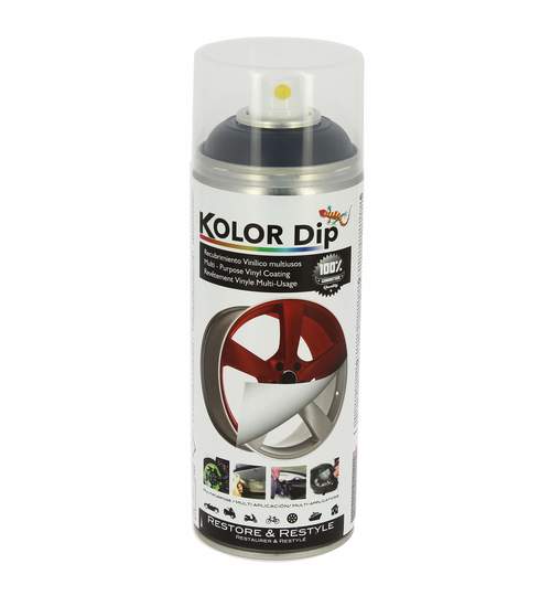 Spray vopsea cauciucata Kolor Dip Negru Metalic 400ml Kft Auto