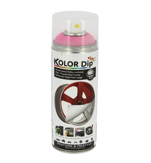 Spray vopsea cauciucata Kolor Dip Roz Fluorescent 400ml Kft Auto