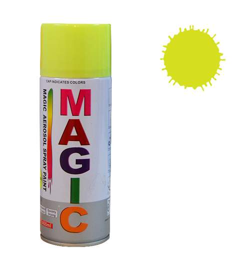 Spray vopsea MAGIC Galben Fluorescent , 400 ml. Kft Auto