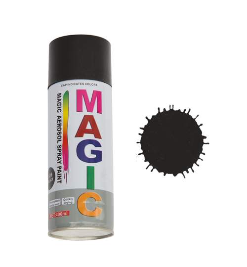 Spray vopsea MAGIC Negru lucios , 400 ml. Kft Auto