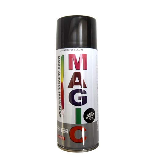 Spray vopsea MAGIC Negru metalizat 676 , 400 ml. Kft Auto