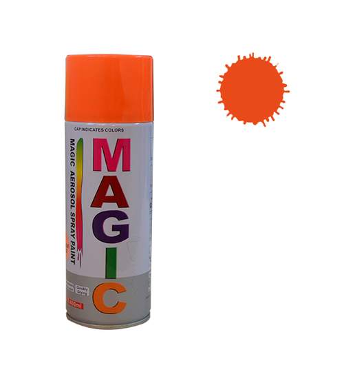 Spray vopsea MAGIC Portocaliu Fluorescent , 400 ml. Kft Auto