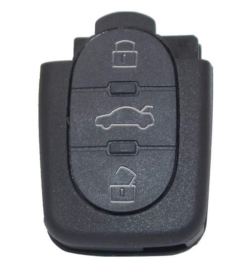Carcasa cheie auto AU-114, parte inferioara cu 3 butoane compatibil cheie briceag Audi AllCars