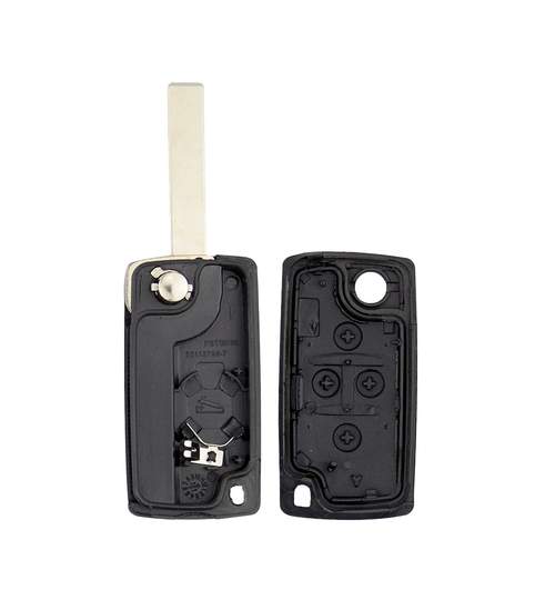 Carcasa cheie auto briceag CI-128 cu 4 butoane, lamela cu canelura si suport baterie, compatibil Citroen AllCars
