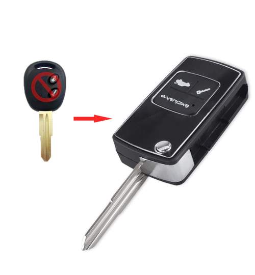 Carcasa cheie auto briceag cu 2 butoane CH-118 pentru transformat, compatibil Chevrolet AllCars