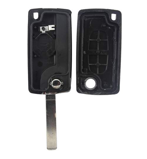 Carcasa cheie auto briceag cu 2 butoane CI-104 lamela laser cu suport baterie, compatibil Citroen AllCars