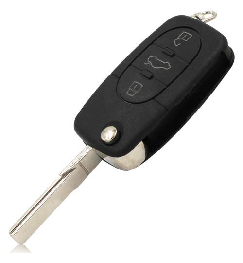 Carcasa cheie auto briceag cu 3 + 1 butoane AU-121, compatibil Audi AllCars