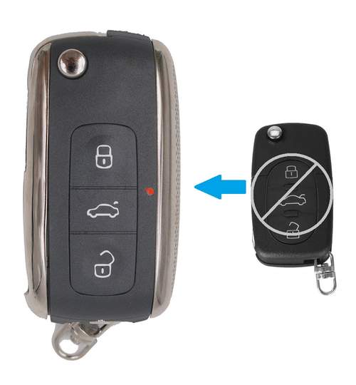 Carcasa cheie auto briceag cu 3 butoane AU-127 pentru transformat, compatibil Audi AllCars