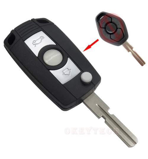 Carcasa cheie auto briceag cu 3 butoane BW-127 pentru transformat, compatibil BMW AllCars